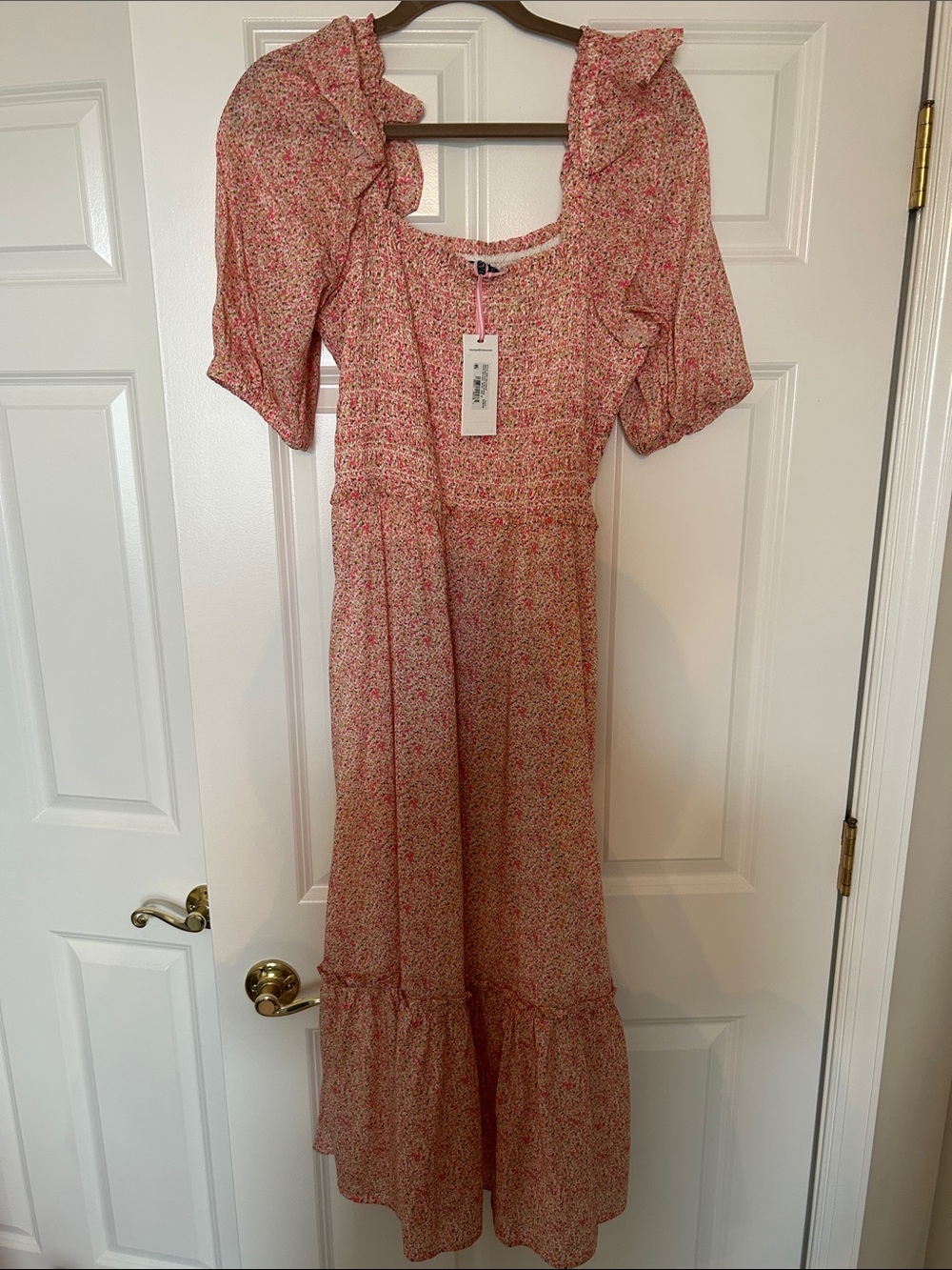 Vineyard Vines Pink Floral Midi Dress